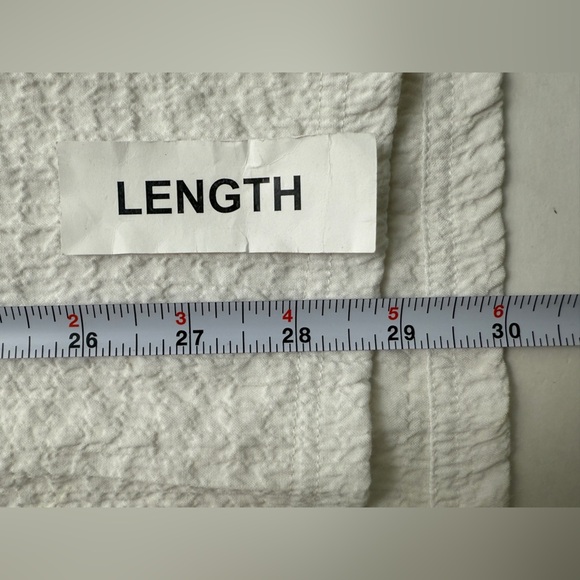 Ali Miles White Textured Crinkle Tunic Top Artsy Buttons Women's Size L Oversizd - Picture 11 of 12